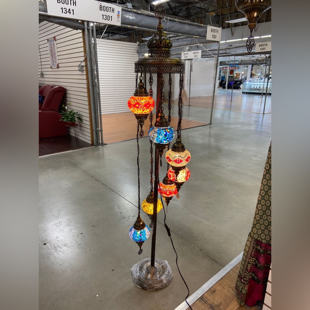 Handmade Turkish floor lamp 7 globes